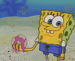 Spongebob Cleaning Using His Eyelashes GIF