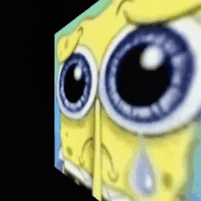 SpongeBob Close Up Crying From Nose GIF