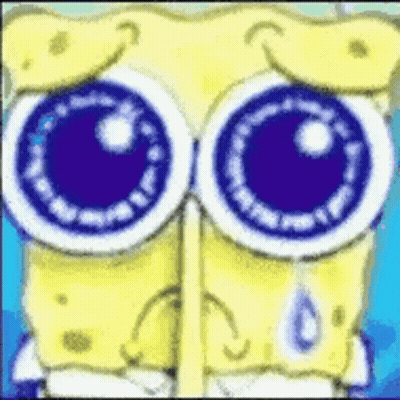 SpongeBob Close Up With Tear GIF