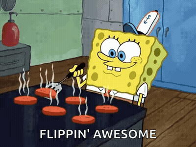 Spongebob Cooking Burgers Flippin Awesome GIF