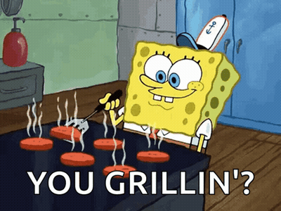 Spongebob Cooking Hamburgers You Grillin GIF