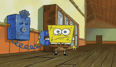 SpongeBob Covering Face With Yellow Block