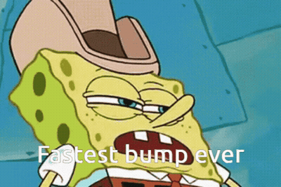 Spongebob Cowboy Hat Fastest Bump Ever GIF