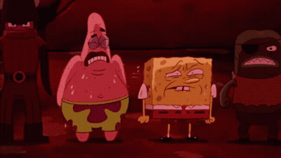 SpongeBob Crying Next To Patrick And Monster GIF