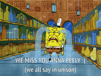 SpongeBob Crying We Miss You Anna Peely GIF