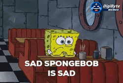SpongeBob Displaying Sadness Reaction GIF