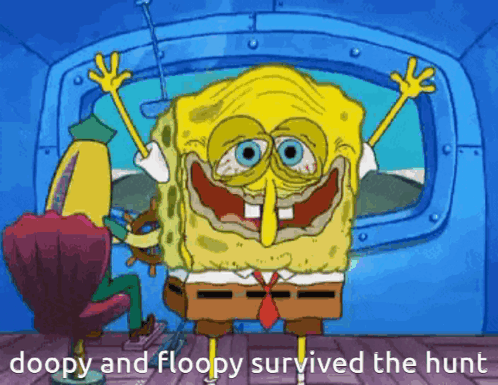 SpongeBob Doopy And Floopy Survived The Hunt GIF