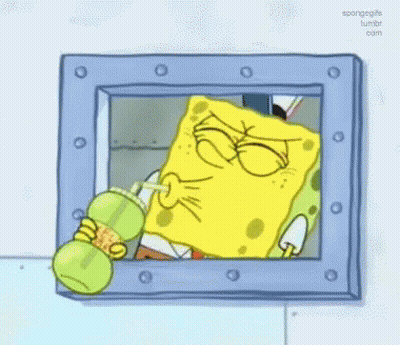 SpongeBob Drinking Through Straw GIF