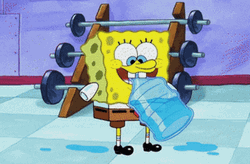 Spongebob Drinking Water Confidently GIF