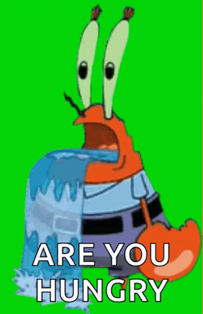 SpongeBob Drinks From Bucket Saying Are You Hungry GIF