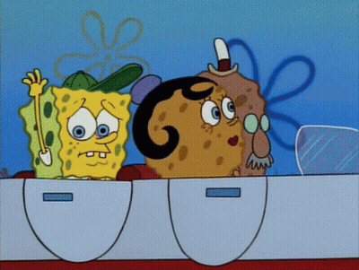 SpongeBob Driving Car With Man And Woman GIF