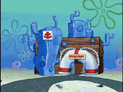 SpongeBob Emergency Room In Sand GIF