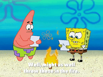 Spongebob Fire Burning Message GIF
