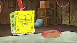 Spongebob Fire Chops Hotdog GIF