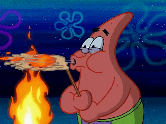 Spongebob Fire Patrick Spits Marshmallow GIF