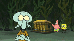 Spongebob Fire Worried Squidward GIF