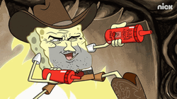 SpongeBob Firing Ketchup GIF