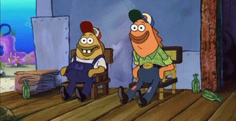 SpongeBob Fish Knee Slap GIF