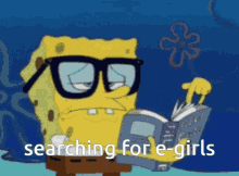 Spongebob Flipping Pages Searching For E-Girls GIF