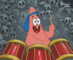 Spongebob Friend Patrick Singing Drumming GIF