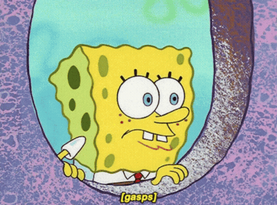 SpongeBob Gasps On Purple Background GIF