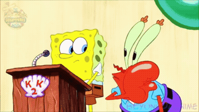 SpongeBob Giving Speech Next To Crab GIF