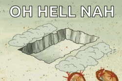 Spongebob Hiding On Sand Oh Hell No GIF