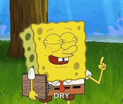 Spongebob Holding Book That Says Dry GIF