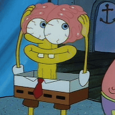 SpongeBob Holding Brain GIF