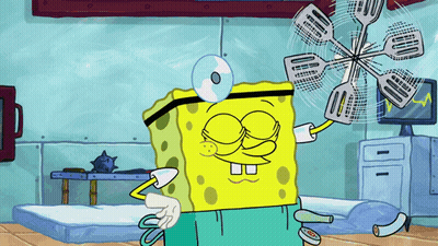 SpongeBob Holding Fan And CD GIF