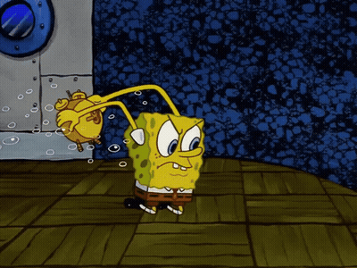 SpongeBob Holding Fish GIF