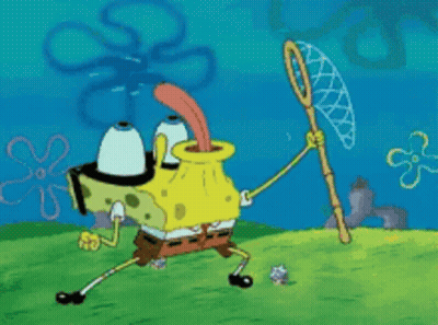 SpongeBob Holding Fishing Net GIF
