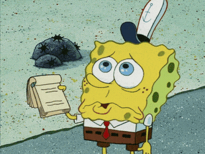 SpongeBob Holding Notepad GIF