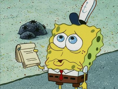 SpongeBob Holding Notepad GIF