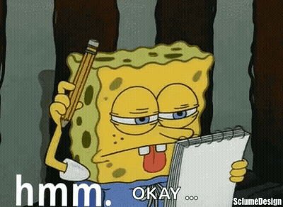 SpongeBob Holding Pencil And Notebook GIF