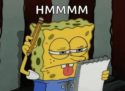 SpongeBob Holding Pencil And Paper GIF