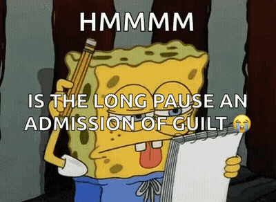 Spongebob Holding Pencil And Paper Saying Hmmm GIF