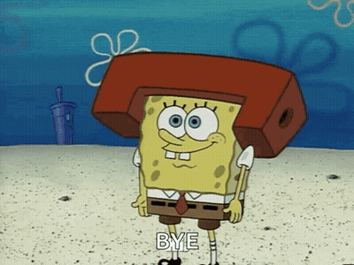 SpongeBob Holding Red Box Saying Bye GIF