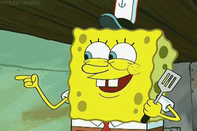 SpongeBob Holding Spatula And Pointing GIF
