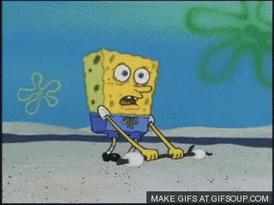 Spongebob Holding Stick With Make GIFs Button GIF
