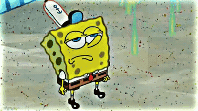 SpongeBob Holding Surfboard With Letter O GIF