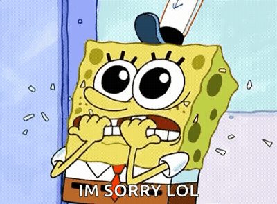 SpongeBob Holding Teeth Saying I'm Sorry Lol GIF