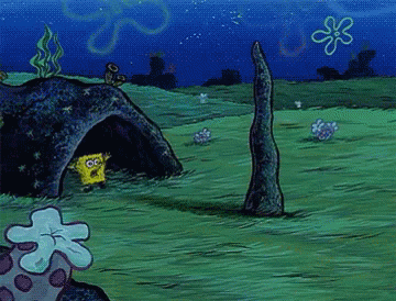 SpongeBob In Field With Flower GIF