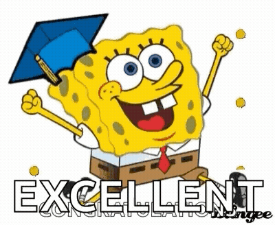 SpongeBob In Graduation Cap And Tie Excellent GIF