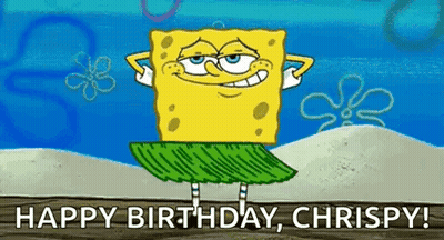 Spongebob In Hawaiian Skirt On Beach GIF