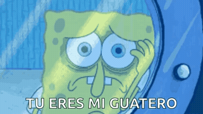 SpongeBob In Mirror Says Tu Eres Mi Guatero GIF