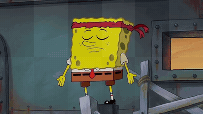 SpongeBob In Red Headband And Tie GIF