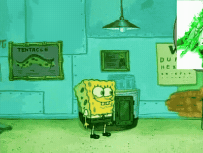 SpongeBob in Room With Tentacle Poster