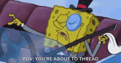 SpongeBob In Top Hat And Glasses Driving Car Saying Mr. Paul Man GIF
