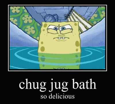SpongeBob In Water Chug Jug Bath So Delicious GIF